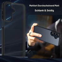 Husă ORETECH pentru Samsung Galaxy A16 cu 2 folii de sticlă securizată, husă de protecție din silicon negru-transparent 6