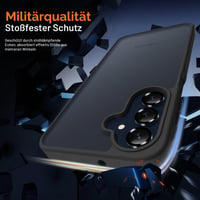 Husă ORETECH pentru Samsung Galaxy A16 cu 2 folii de sticlă securizată, husă de protecție din silicon negru-transparent 4