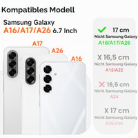 Husă ORETECH pentru Samsung Galaxy A16 cu 2 folii de sticlă securizată, husă de protecție din silicon negru-transparent 2