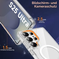 Priehľadný kryt ORETECH s magnetickým uchytením a podporou MagSafe pre Samsung Galaxy S25 Ultra 5