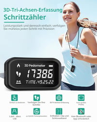 ORIA 3D krokomer s klipom, jednoduchý fitness tracker, vodotesné počítadlo kalórií pre seniorov, ženy a deti, so šnúrkou na krk, hodinkami, bez aplikácie, do vrecka 2