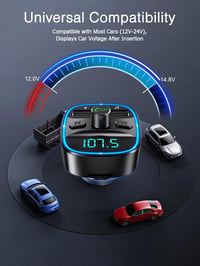 ORIA Bluetooth FM Transzmitter Autóba - Kihangosító Mikrofonnal, 2 USB Töltővel, Zajszűréssel, MP3 Lejátszóval, iOS és Android Kompatibilis 7