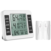 Digitálny teplomer do chladničky a mrazničky ORIA s 2 bezdrôtovými senzormi, monitorom vnútornej teploty, 3 zvukovými alarmami a záznamom min/max hodnôt 1