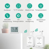 Digitálny teplomer do chladničky ORIA s 2 bezdrôtovými senzormi, 3,7-palcovým LCD displejom, alarmom, funkciou Min/Max, pre chladničky a mrazničky 2