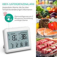 Digitálny teplomer do chladničky ORIA s 2 bezdrôtovými senzormi, 3,7-palcovým LCD displejom, alarmom, funkciou Min/Max, pre chladničky a mrazničky 3