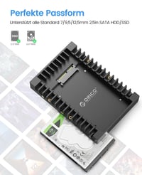 ORICO 1125SS 2,5" na 3,5" interný adaptér/rámček na pevný disk pre SATA HDD alebo SSD disky 7/9,5/12,5 mm, bez káblov, 5 ks, čierny 2