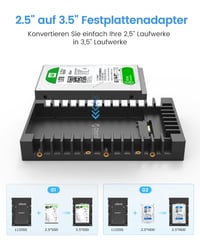 ORICO 1125SS 2,5" na 3,5" interný adaptér/rámček na pevný disk pre SATA HDD alebo SSD disky 7/9,5/12,5 mm, bez káblov, 5 ks, čierny 4