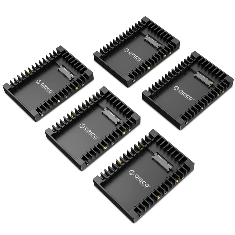 ORICO 1125SS 2,5" na 3,5" interný adaptér/rámček na pevný disk pre SATA HDD alebo SSD disky 7/9,5/12,5 mm, bez káblov, 5 ks, čierny