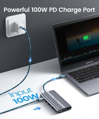 ORICO 12 az 1-ben USB-C dokkoló 4K HDMI VGA 100W PD 5 port Ethernet 5