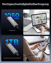 ORICO 1TB Hordozható SSD 1050MB/s USB-C Külső Merevlemez Telefon Tablet Laptop 4