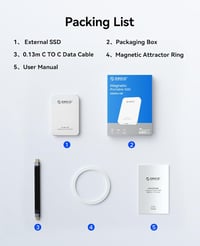 ORICO 480GB Mágneses Külső SSD, Alumínium, 460MB/s, MagSafe Kompatibilis 6