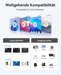 ORICO 5 csatornás RAID merevlemez ház 2.5" SATA SSD/HDD-hez USB 3.2 Gen 2 8