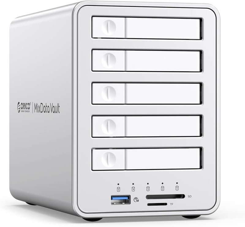 ORICO 5 csatornás RAID merevlemez ház 2.5" SATA SSD/HDD-hez USB 3.2 Gen 2