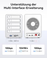 ORICO 5 csatornás RAID merevlemez ház 2.5" SATA SSD/HDD-hez USB 3.2 Gen 2 5