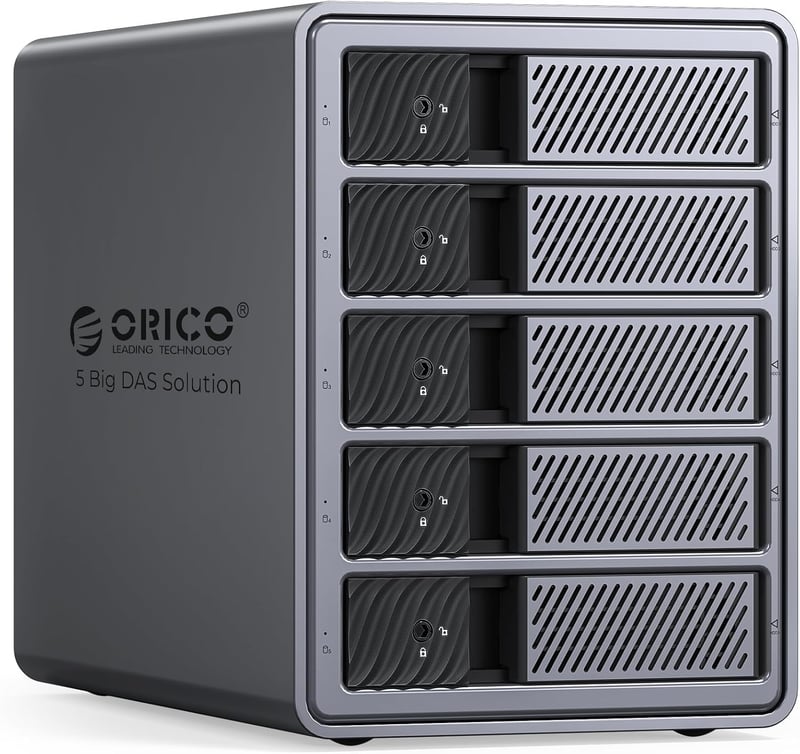 ORICO 5 merevlemez dokkoló állomás USB 3.0 alumínium ház 3.5 inch HDD-hez
