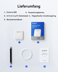 ORICO K20Mini 480GB mágneses külső SSD, 2000 MB/s, USB-C 8