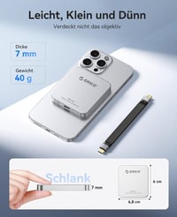 ORICO K20Mini 480GB mágneses külső SSD, 2000 MB/s, USB-C 7