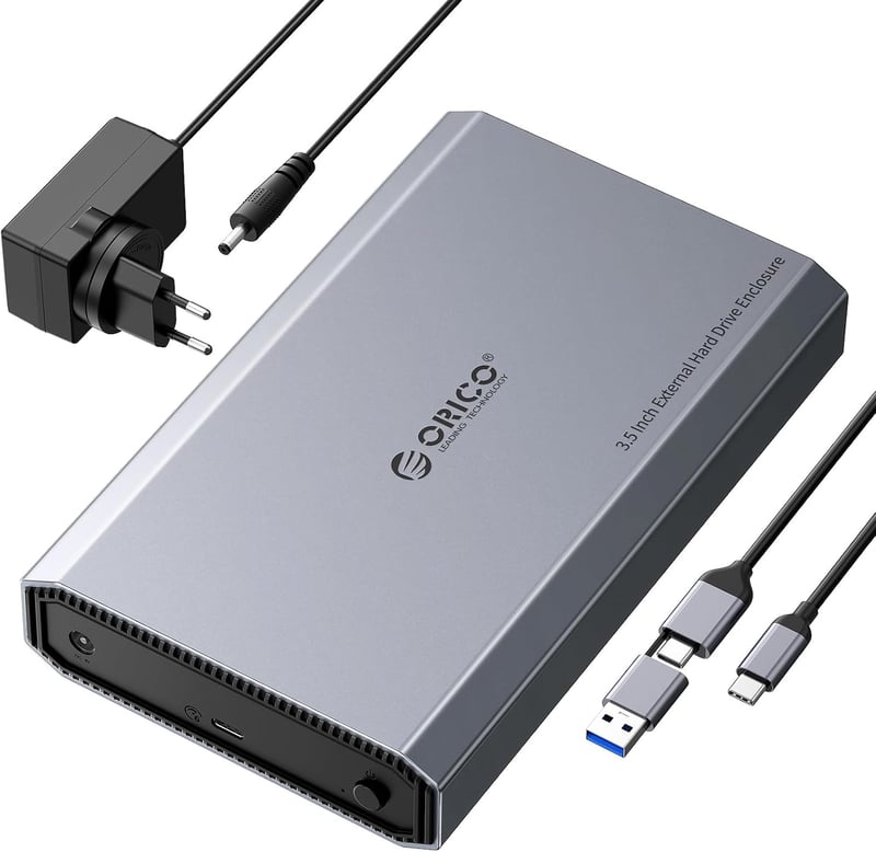 ORICO DD35-C3 alumínium 3,5"-os külső merevlemez ház, USB 3.2 Gen2, max. 20 TB, MacBook/Windows