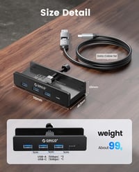 ORICO Aluminium USB 3.0 Hub 4 Port - 3x Type-A + 1x Type-C, 5 Gbps, 100cm Kábel 8