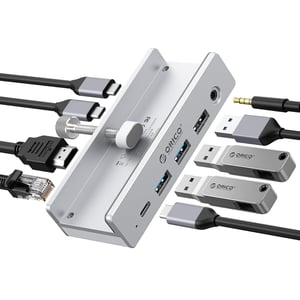 ORICO Clip 8-u-1 USB-C priključna stanica, 4K 60Hz HDMI, PD 100W, Gigabit LAN, 10Gbps
