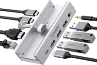 ORICO Clip 8 az 1-ben USB-C dokkoló, 4K 60Hz HDMI, PD 100W, Gigabit LAN, 10Gbps 1