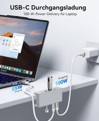 ORICO Clip 8 az 1-ben USB-C dokkoló, 4K 60Hz HDMI, PD 100W, Gigabit LAN, 10Gbps 6