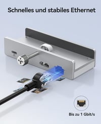 ORICO Clip 8 az 1-ben USB-C dokkoló, 4K 60Hz HDMI, PD 100W, Gigabit LAN, 10Gbps 5