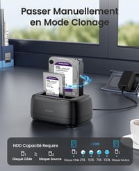 ORICO DD28C3-C kettős rekeszes HDD dokkoló állomás USB 3.1 Type-C - fekete 2