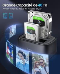 ORICO DD28C3-C kettős rekeszes HDD dokkoló állomás USB 3.1 Type-C - fekete 3