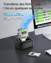 ORICO DD28C3-C kettős rekeszes HDD dokkoló állomás USB 3.1 Type-C - fekete 4