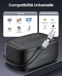 ORICO DD28C3-C kettős rekeszes HDD dokkoló állomás USB 3.1 Type-C - fekete 7