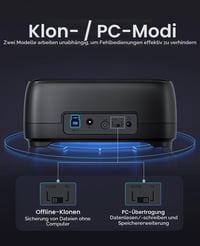 ORICO DD28U3-C Dvojšachtová dokovacia stanica pre HDD, USB 3.0, offline klonovanie, 2,5"/3,5" SATA HDD/SSD, podpora UASP, 2 x 18 TB 3