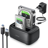 ORICO DD28U3-C Dvojšachtová dokovacia stanica pre HDD, USB 3.0, offline klonovanie, 2,5"/3,5" SATA HDD/SSD, podpora UASP, 2 x 18 TB 1