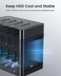 ORICO DS500U3 5 rekeszes USB 3.0 HDD ház 3,5 colos SATA merevlemezekhez - fekete 6