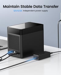 ORICO DS500U3 5 rekeszes USB 3.0 HDD ház 3,5 colos SATA merevlemezekhez - fekete 5