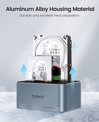 ORICO Dual HDD/SSD dokkoló állomás USB 3.2 Gen 2 alumínium 2,5/3,5 inch 5