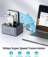 ORICO Dual HDD/SSD dokkoló állomás USB 3.2 Gen 2 alumínium 2,5/3,5 inch 2