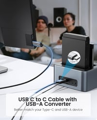 ORICO Dual HDD/SSD dokkoló állomás USB 3.2 Gen 2 alumínium 2,5/3,5 inch 4