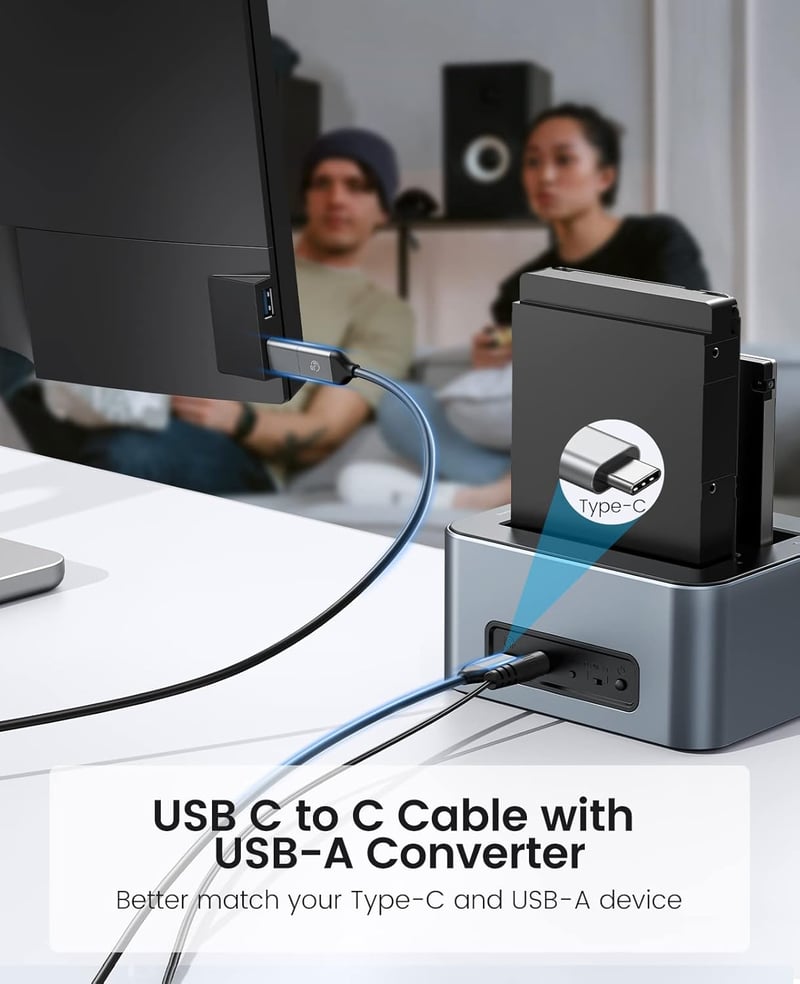 ORICO Dual HDD/SSD dokkoló állomás USB 3.2 Gen 2 alumínium 2,5/3,5 inch
