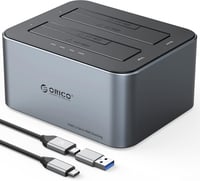 ORICO Dual HDD/SSD dokkoló állomás USB 3.2 Gen 2 alumínium 2,5/3,5 inch 1