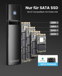 ORICO M.2 SATA SSD Külső Ház USB 3.2 Gen1 Alumínium Szerszám Nélkül 2