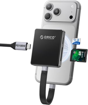 ORICO AP42F magnetski čitač kartica i M.2 SSD kućište 5-u-1, 10Gbps, PD 100W - crni