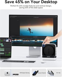 Docking station ORICO MiniDock pentru Mac mini M4 cu slot SSD NVMe, hub USB-C, 2x USB-A 10Gbps, SD/TF 3.0 2