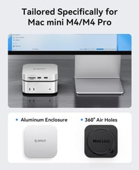 ORICO MiniLink Mac mini M4 dokkoló állomás SSD ház USB 3.0 SD kártyaolvasó 7