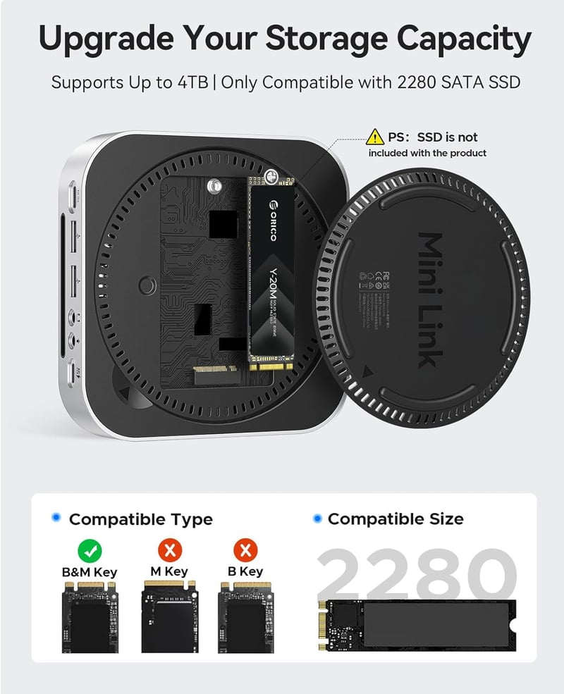 ORICO MiniLink Mac mini M4 dokkoló állomás SSD ház USB 3.0 SD kártyaolvasó