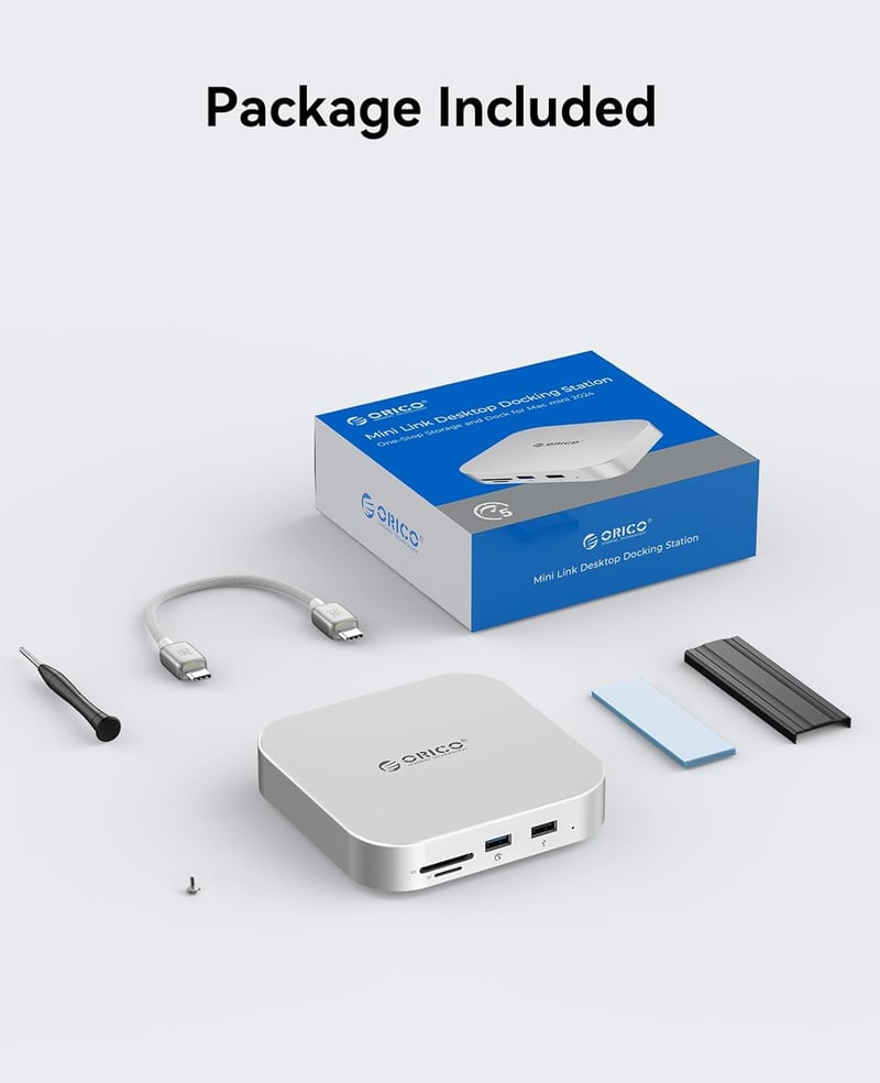 ORICO MiniLink Mac mini M4 dokkoló állomás SSD ház USB 3.0 SD kártyaolvasó
