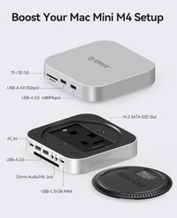 ORICO MiniLink Mac mini M4 dokkoló állomás SSD ház USB 3.0 SD kártyaolvasó 2