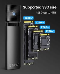 ORICO NVMe M.2 SSD Külső Ház USB 3.2 Gen 2 Alumínium Adapter UASP Támogatás 4