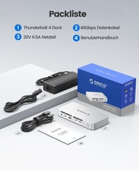 ORICO Thunderbolt 4 dokkoló állomás 12 az 1-ben, 40 Gbps, 85W+15W PD, dual 4K/8K, MacBook Air/Pro M4 8