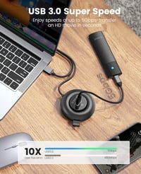 ORICO USB 3.0 Hub 4 portos elosztó külső tápellátással MacBook iMac XPS 3
